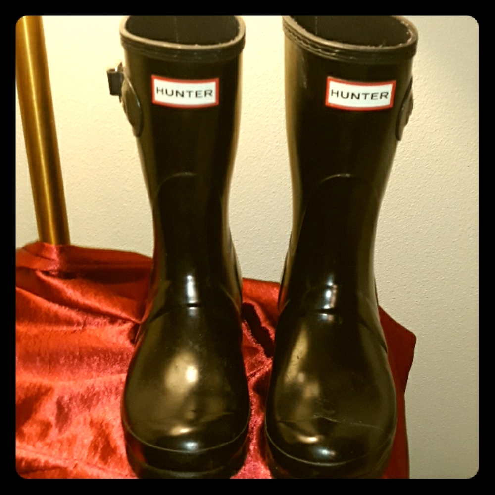Hunter Rain Boots original gloss short black  7